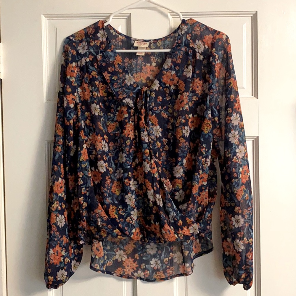 Sheer floral blouse